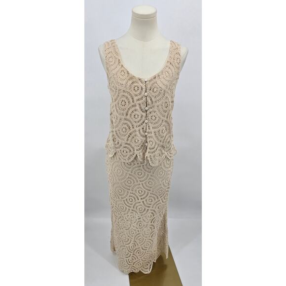 MANGO Jamie Cotton Blend Lace Top and Skirt - Picture 1 of 7